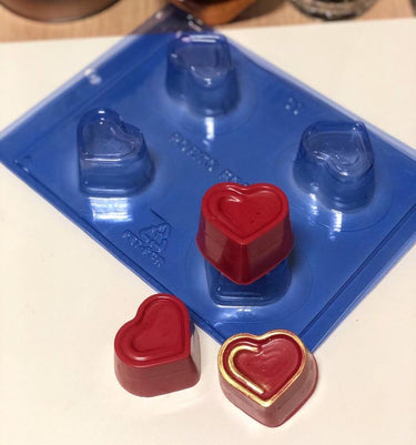 Porto Formas - Forma De Chocolate Especial 3 Partes - Trufa Coração Detalhe Com Double Recheio Super Alto